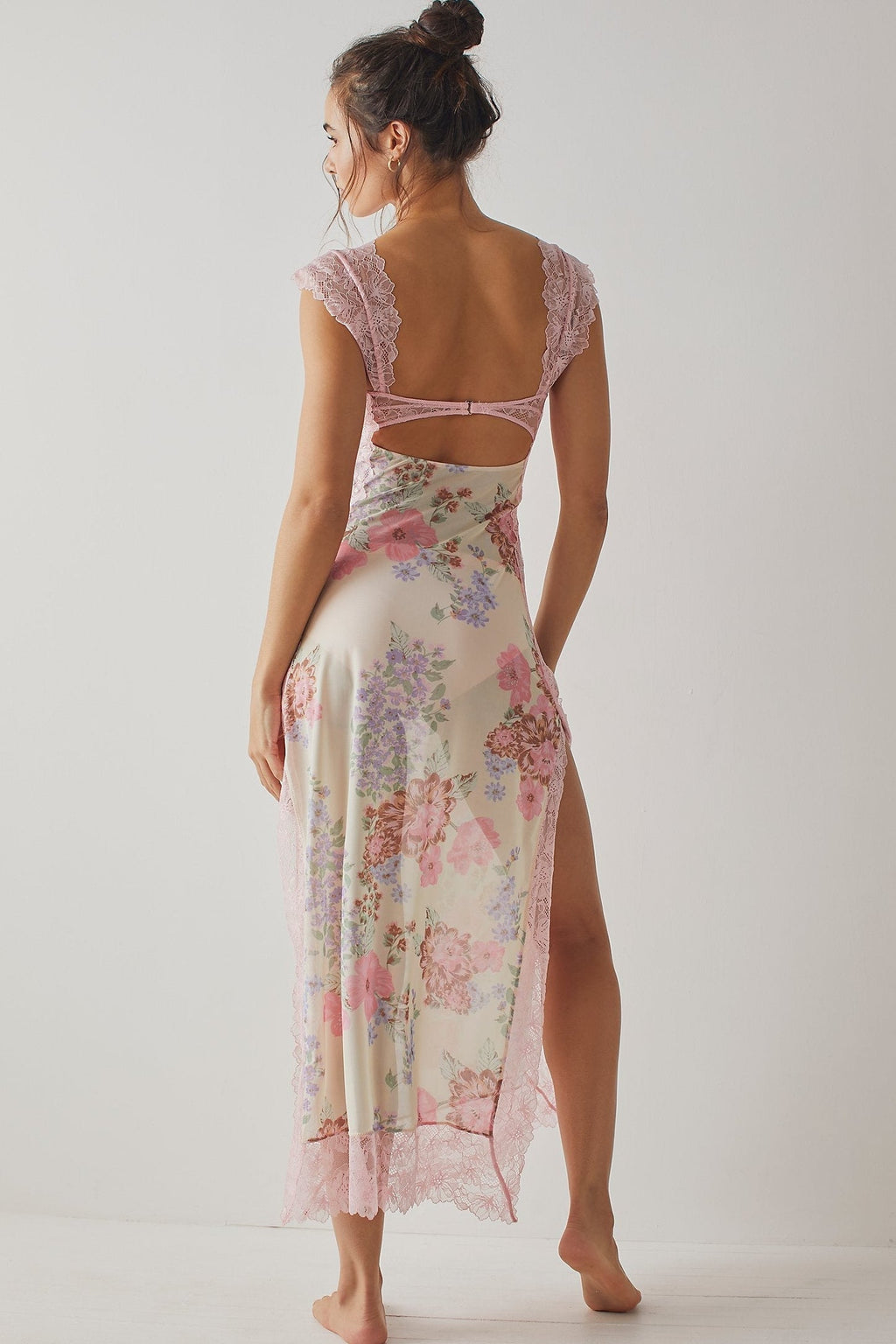Lace Cut-out Backless Midi Dress