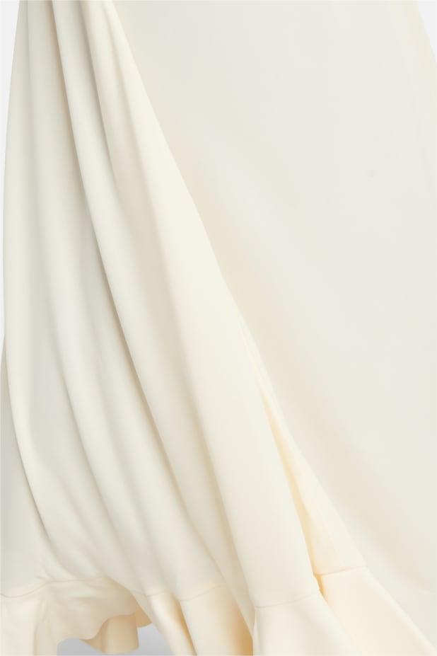 Knit Shirring Lace Up Maxi Dress
