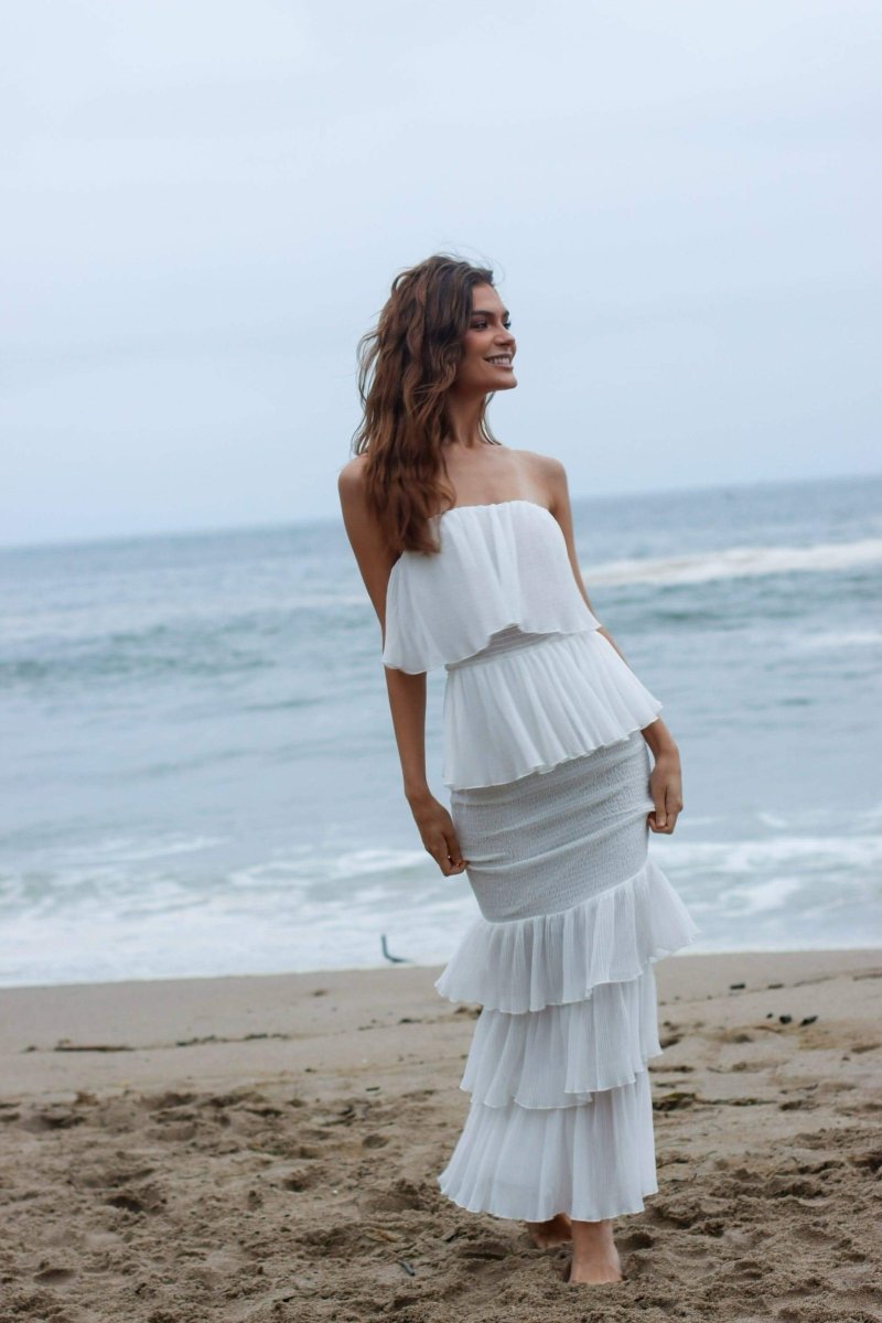 Smocking Sleeveless Midi Dress