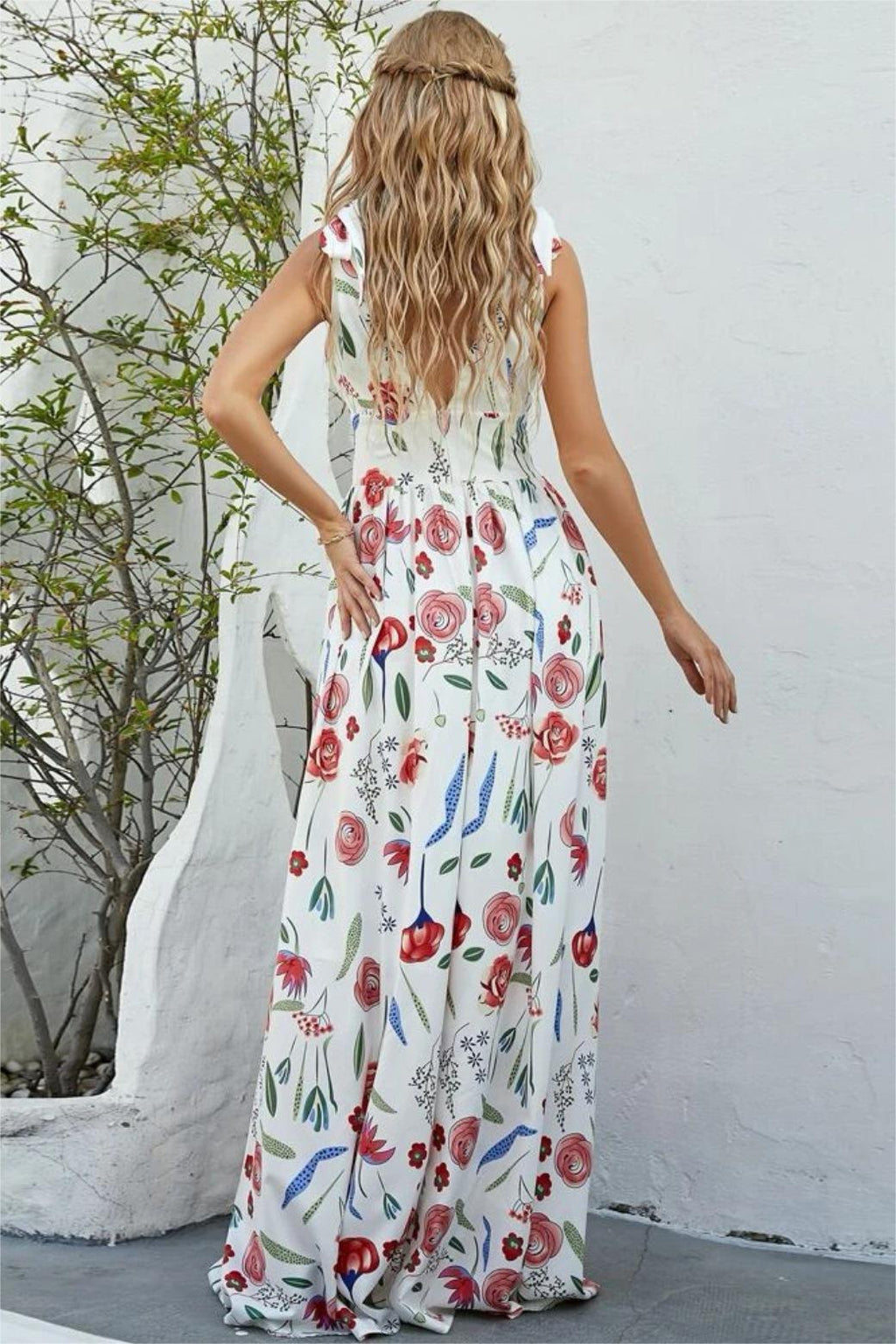 Lace Up Sleeveless Midi Dress