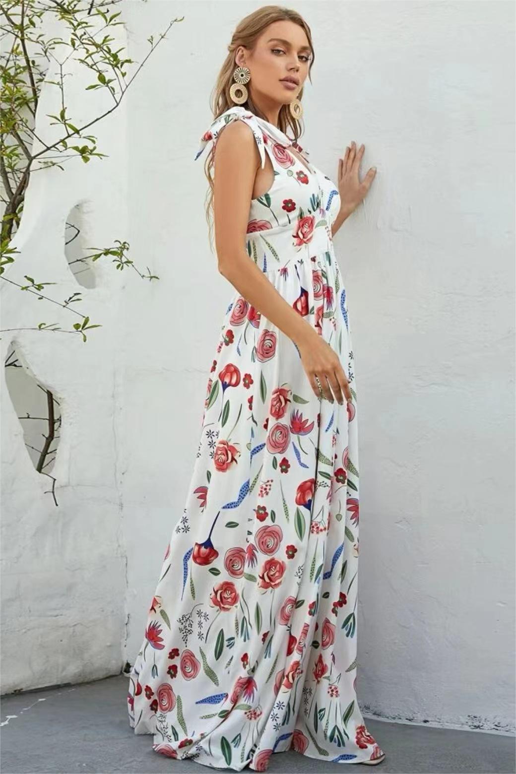 Lace Up Sleeveless Midi Dress
