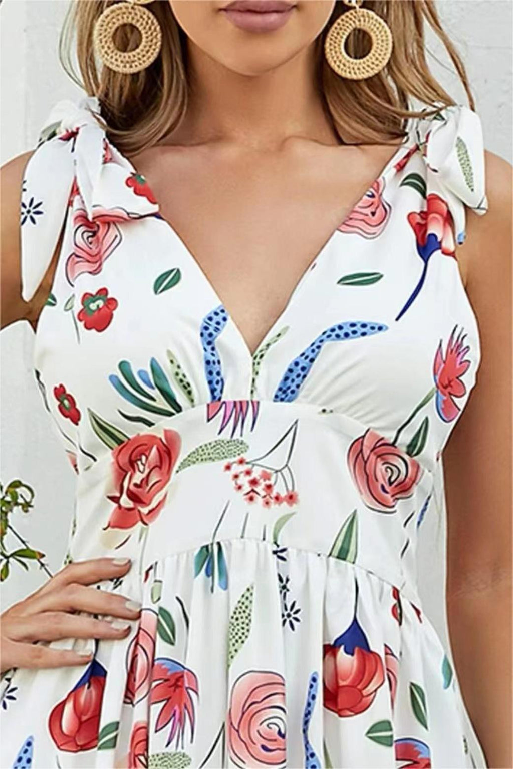 Lace Up Sleeveless Midi Dress