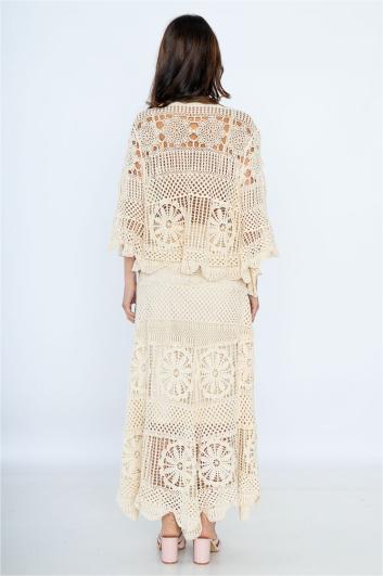 Knit Round Neck Long Sleeve Top �?mid Waist Knit Midi Dress Set