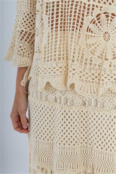 Knit Round Neck Long Sleeve Top �?mid Waist Knit Midi Dress Set