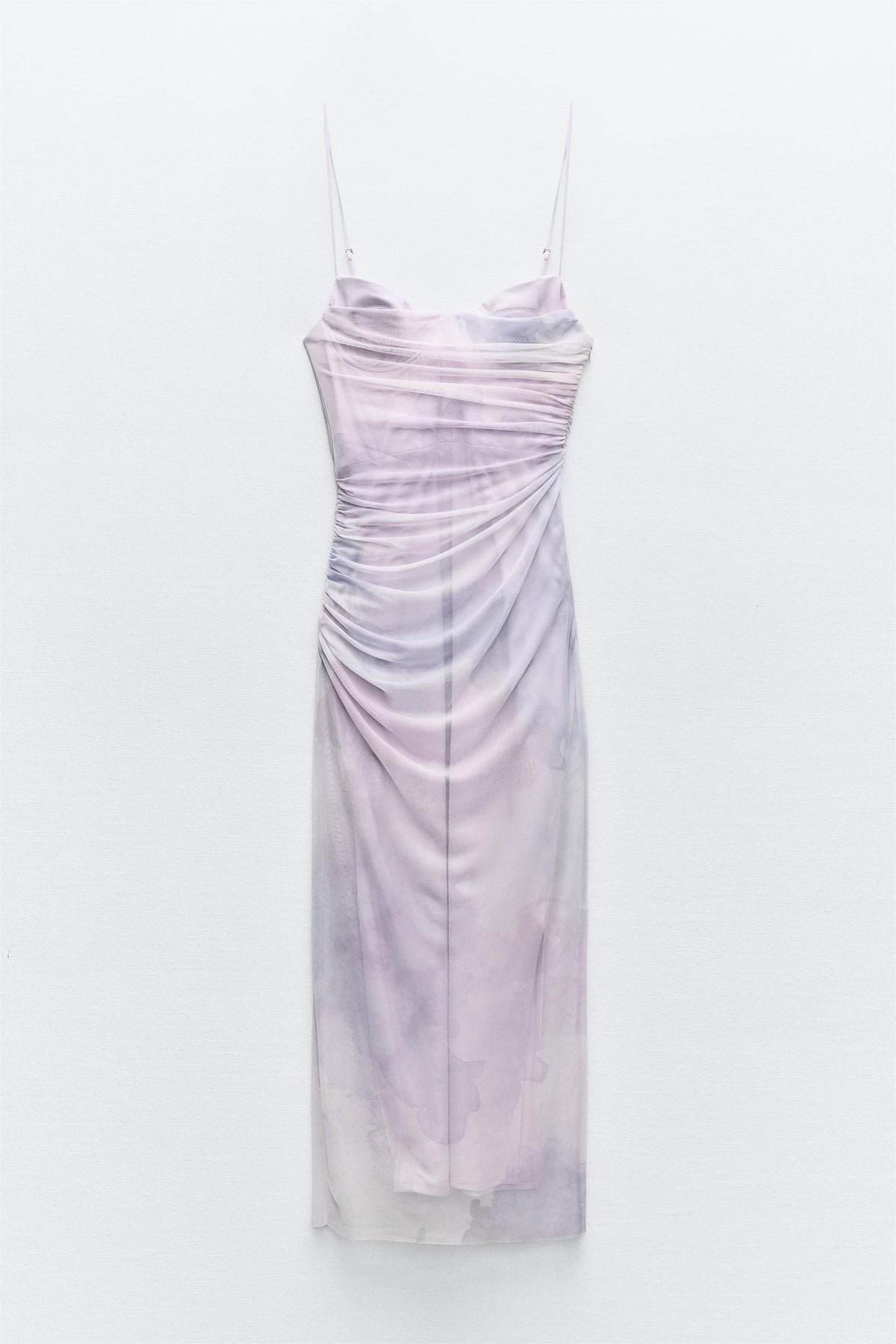 Mesh Sweetheart Neck Sleeveless Midi Dress