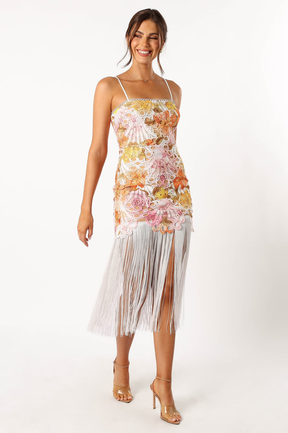 Lace Tassel Sleeveless Midi Dress