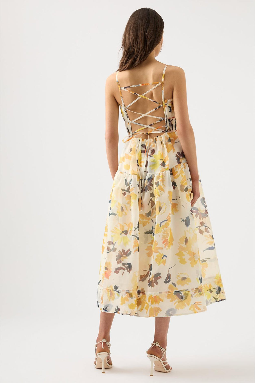 Ruched Sleeveless Midi Dress