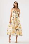 Ruched Sleeveless Midi Dress