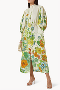 Lantern Sleeve Bottom Midi Dress