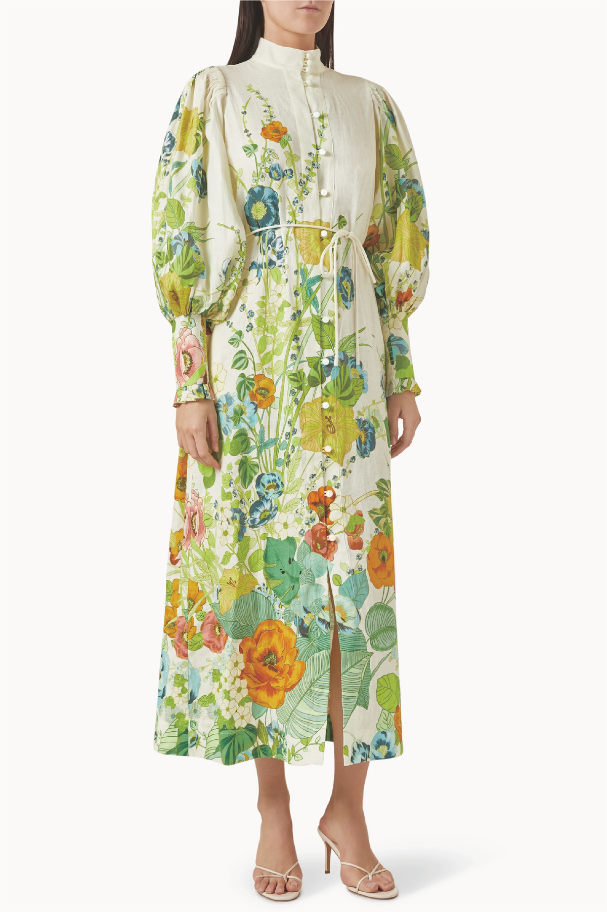 Lantern Sleeve Bottom Midi Dress