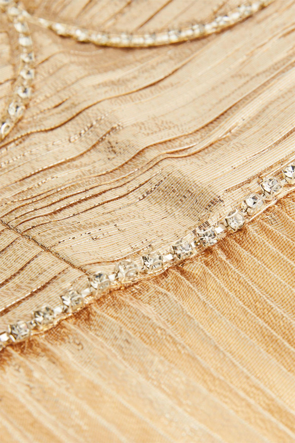 Rhinestone Sleeveless Pleat Midi Dress