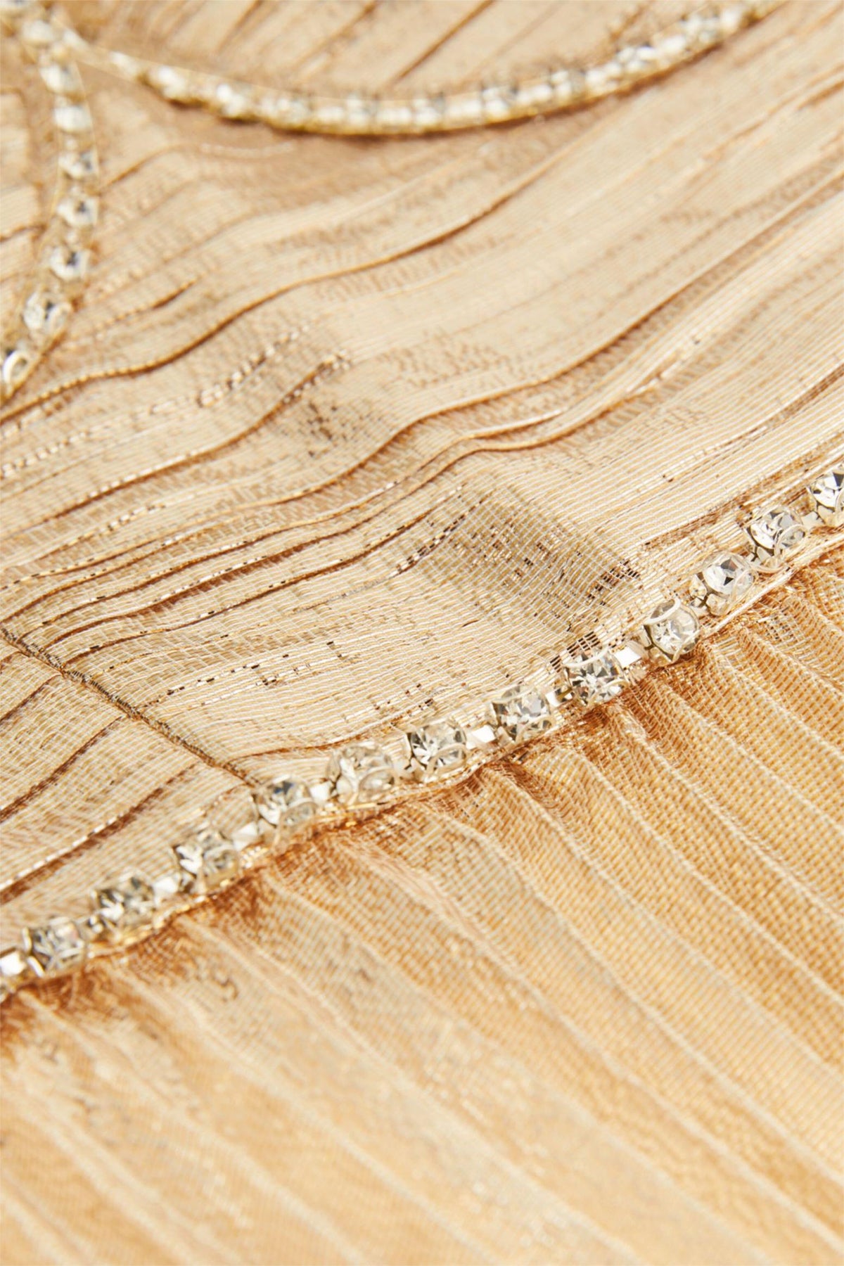 Rhinestone Sleeveless Pleat Midi Dress