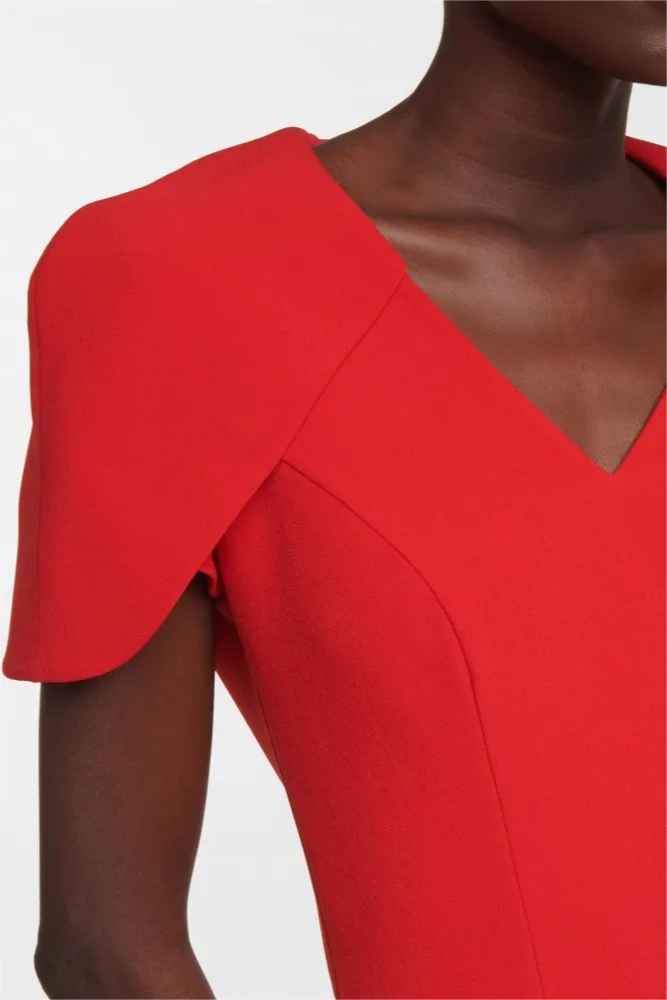 V-neck Shawl Midi Dress