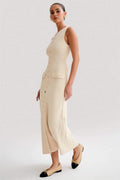Jersey Sleeveless Button Maxi Dress