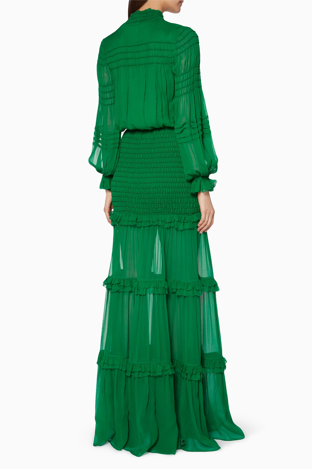 Chiffon Smocking Maxi Dress