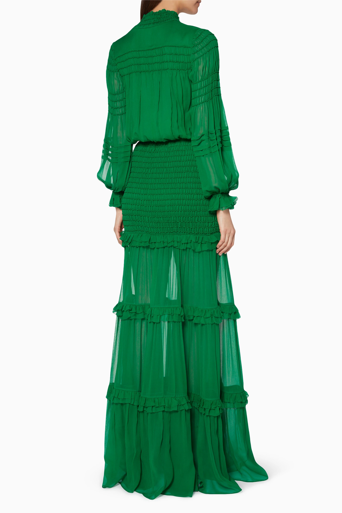 Chiffon Smocking Maxi Dress