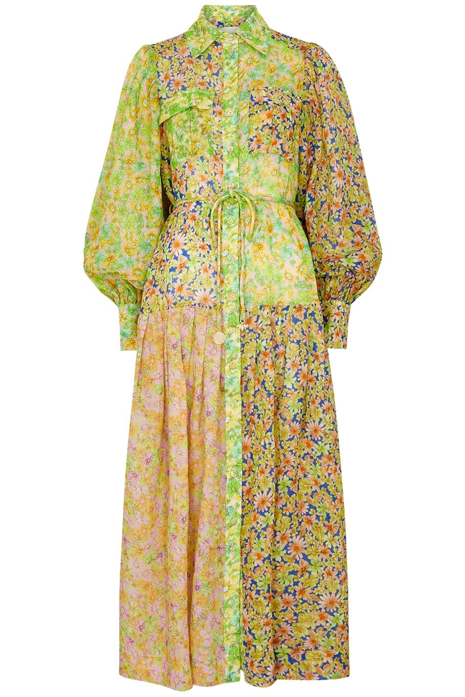 Lantern Sleeve Bottom Midi Dress With Belt