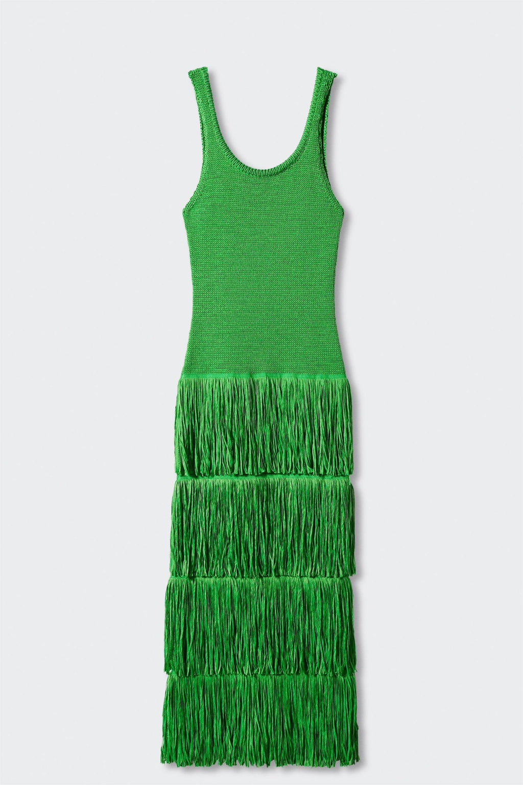 Knit Tassel Sleeveless Midi Dress