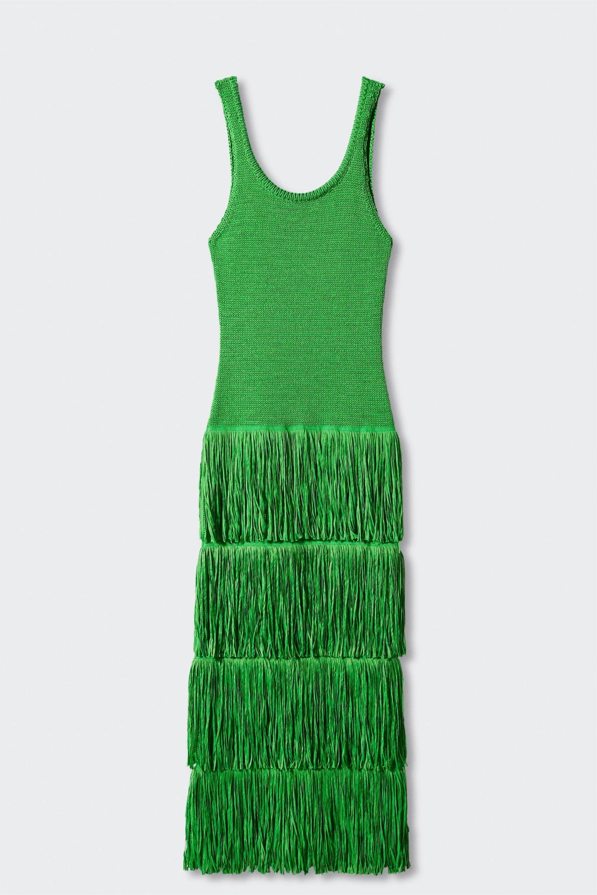 Knit Tassel Sleeveless Midi Dress