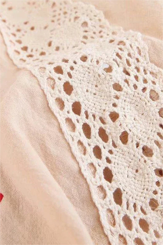 Embroidered Lace Midi Dress