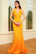 Satin Pleated Sleeveless Maxi Dress