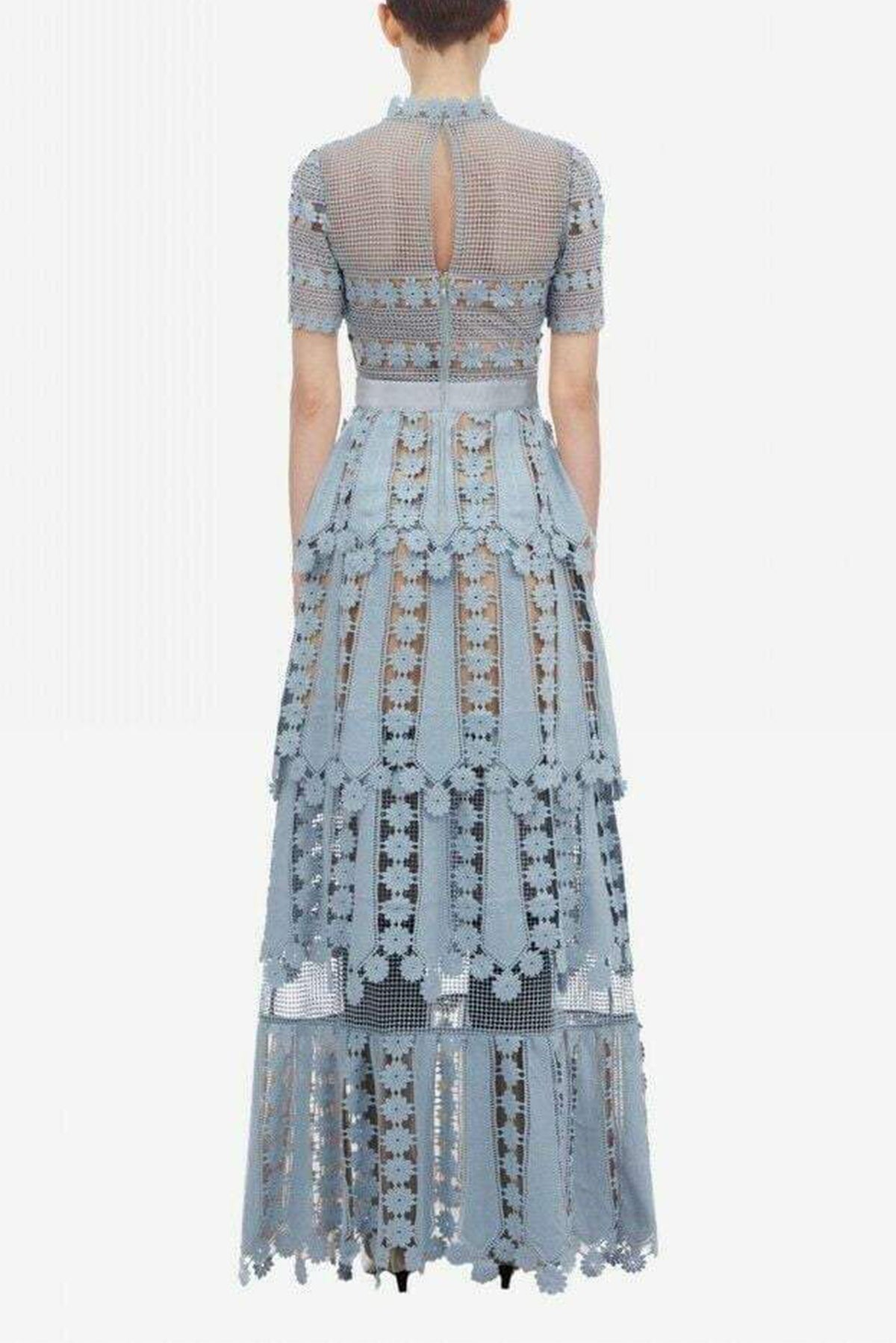 Lace Short Sleeve Midi Dress