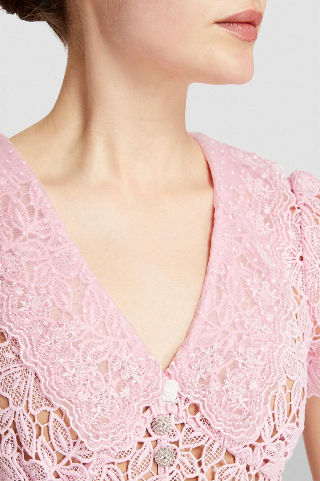 Lace Bottom Midi Dress With Belt