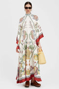 V-neck Ball Sleeve Maxi Dress