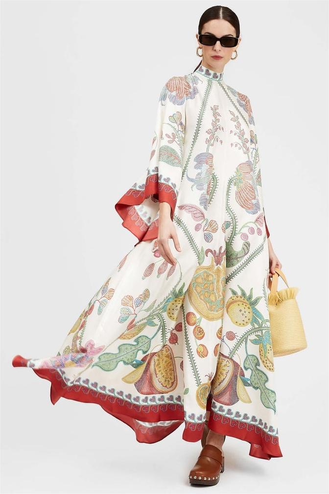 V-neck Ball Sleeve Maxi Dress