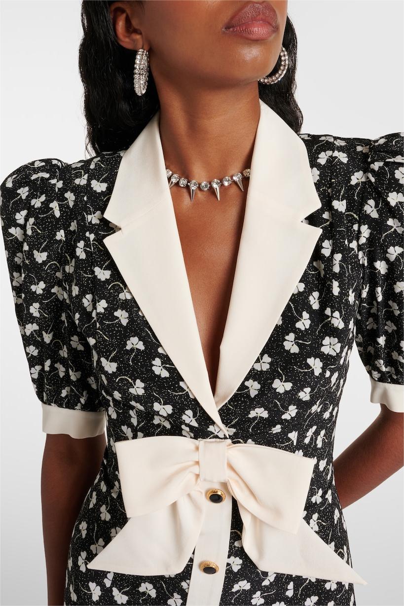 Bow Puff Sleeve Midi Dress
