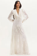 Lace Lantern Sleeve Maxi Dress