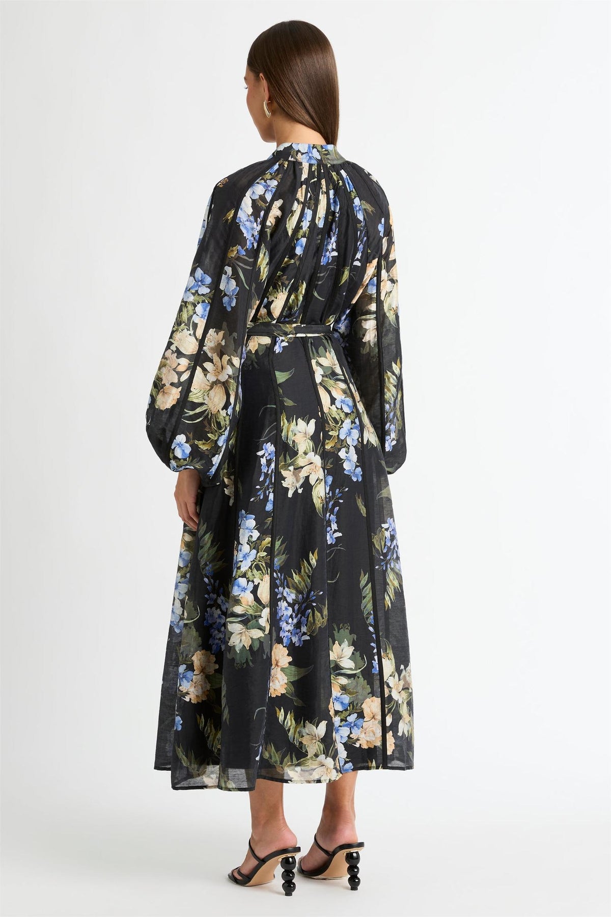 Lantern Sleeve Bottom Midi Dress