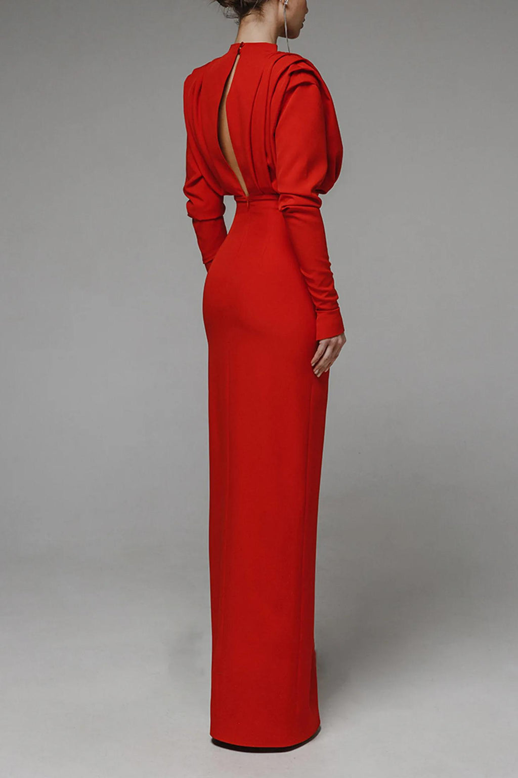 High Split Long Sleeve Midi Dress
