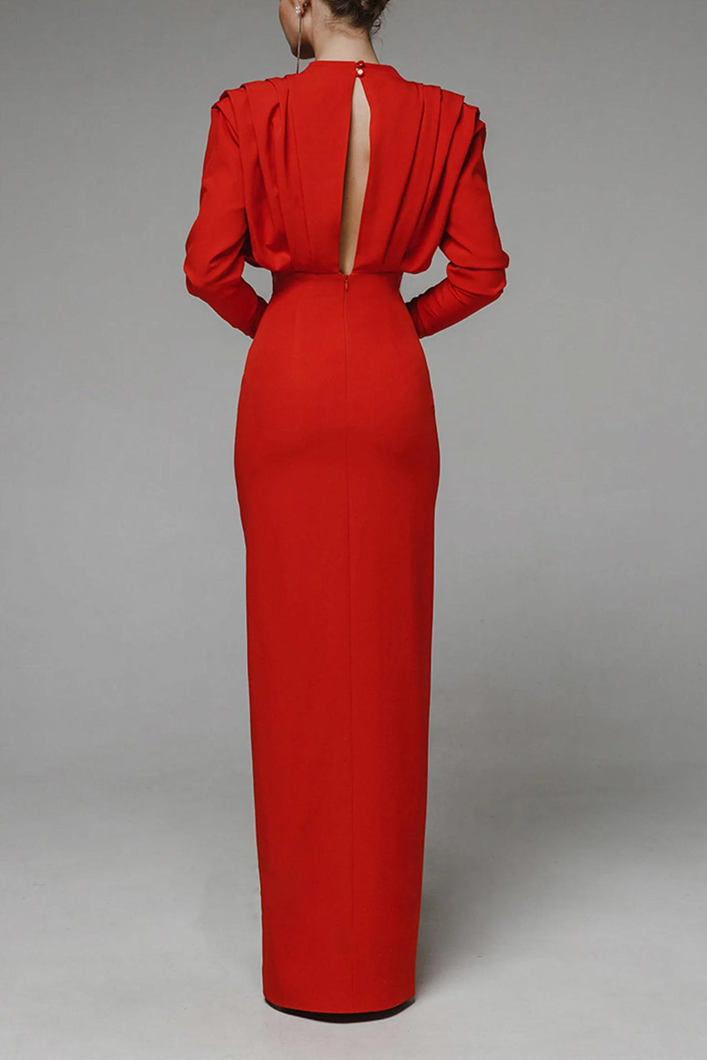 High Split Long Sleeve Midi Dress