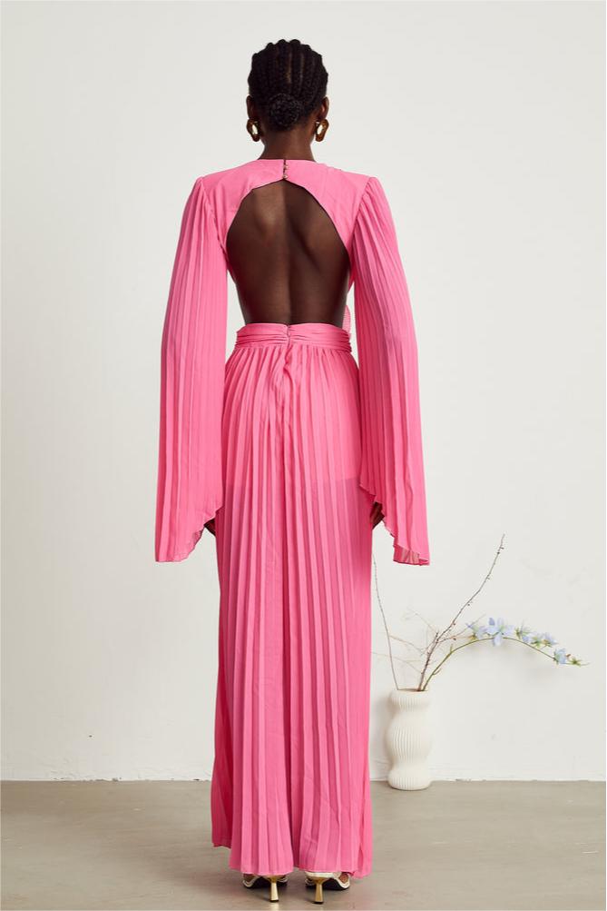 3d Flower Cut-out Maxi Dress