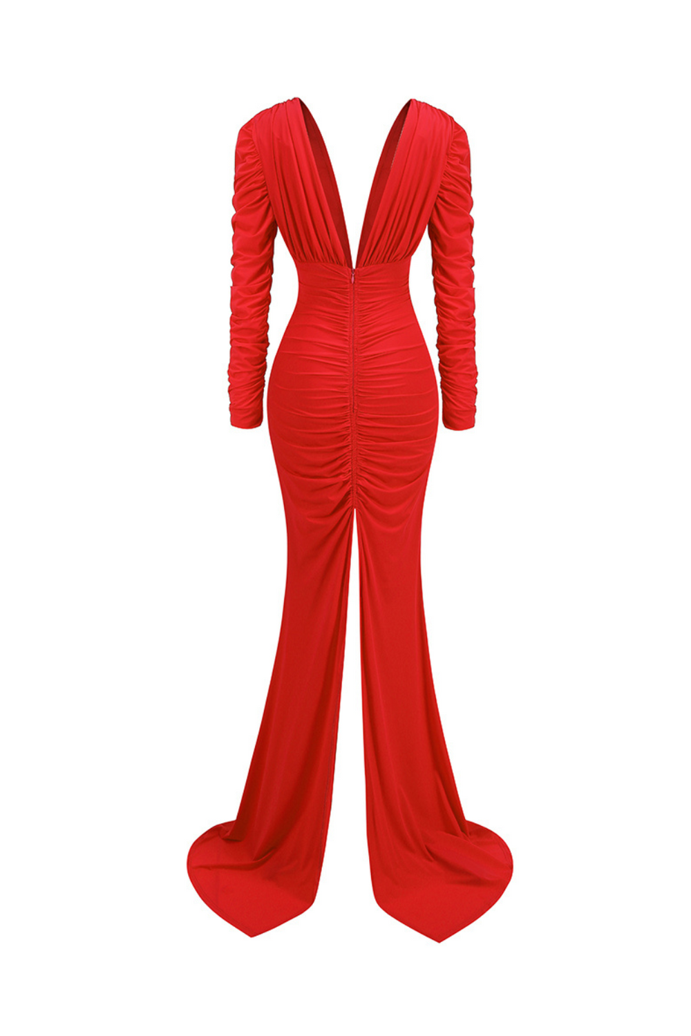 V-neck Long Sleeve Maxi Dress