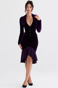 Velvet Long Sleeve Midi Dress