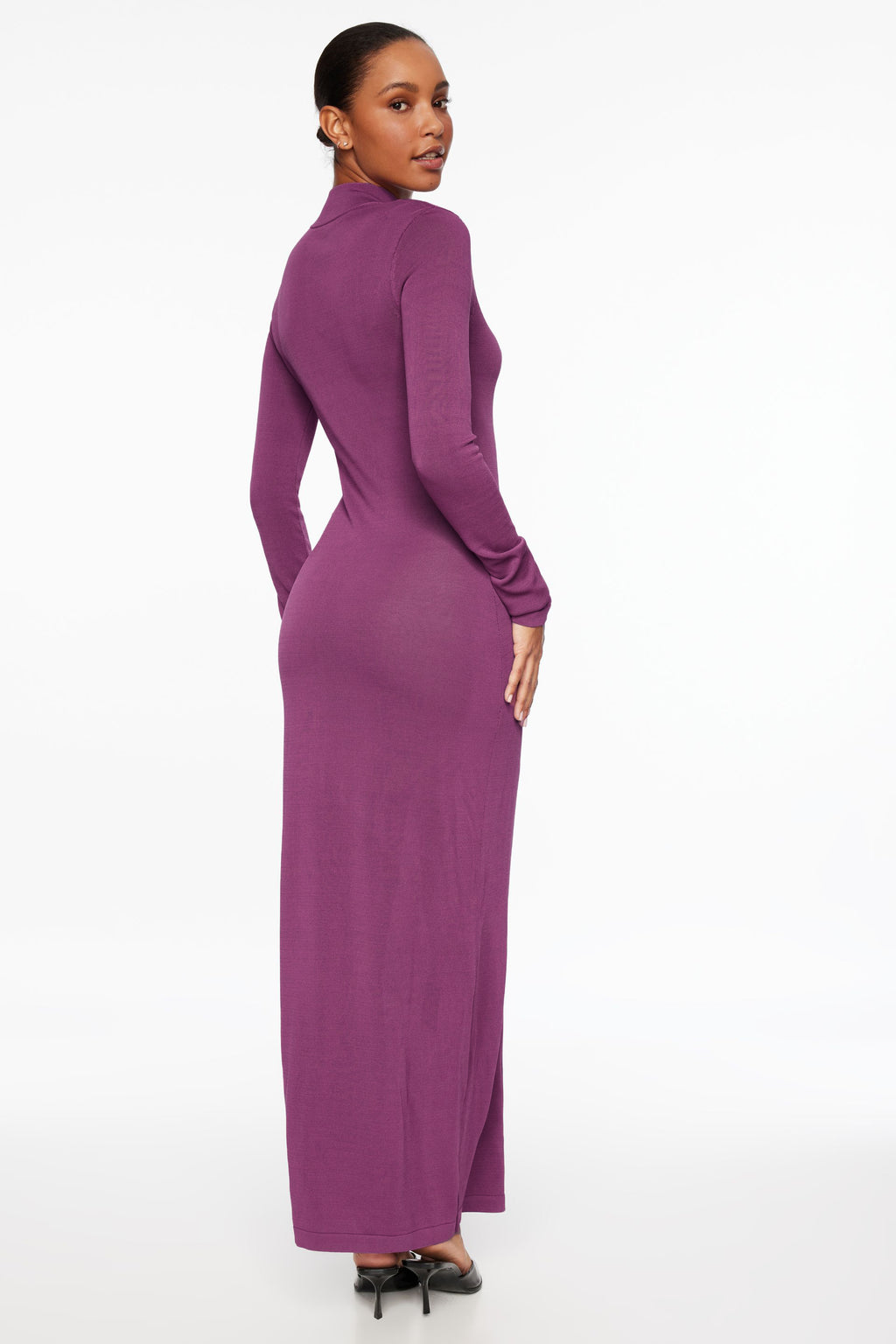 Knit High Neck Midi Dress