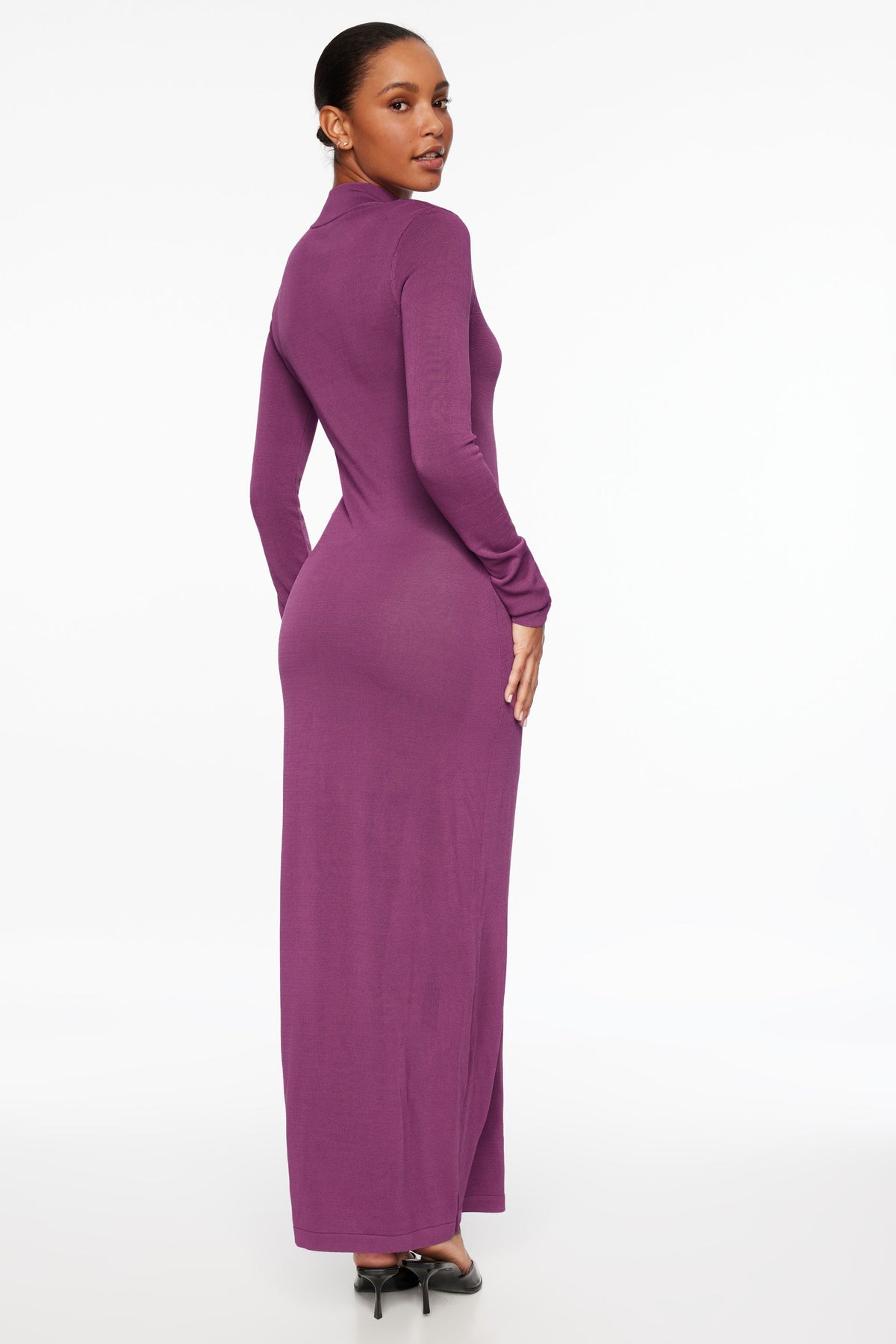 Knit High Neck Midi Dress