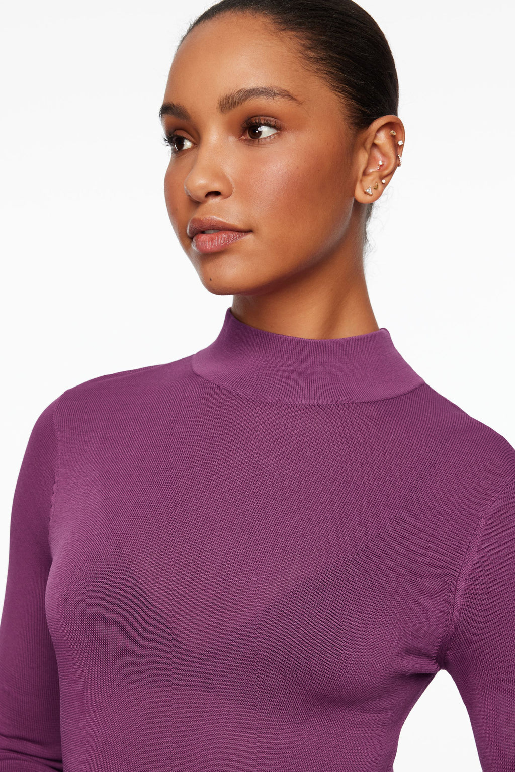Knit High Neck Midi Dress
