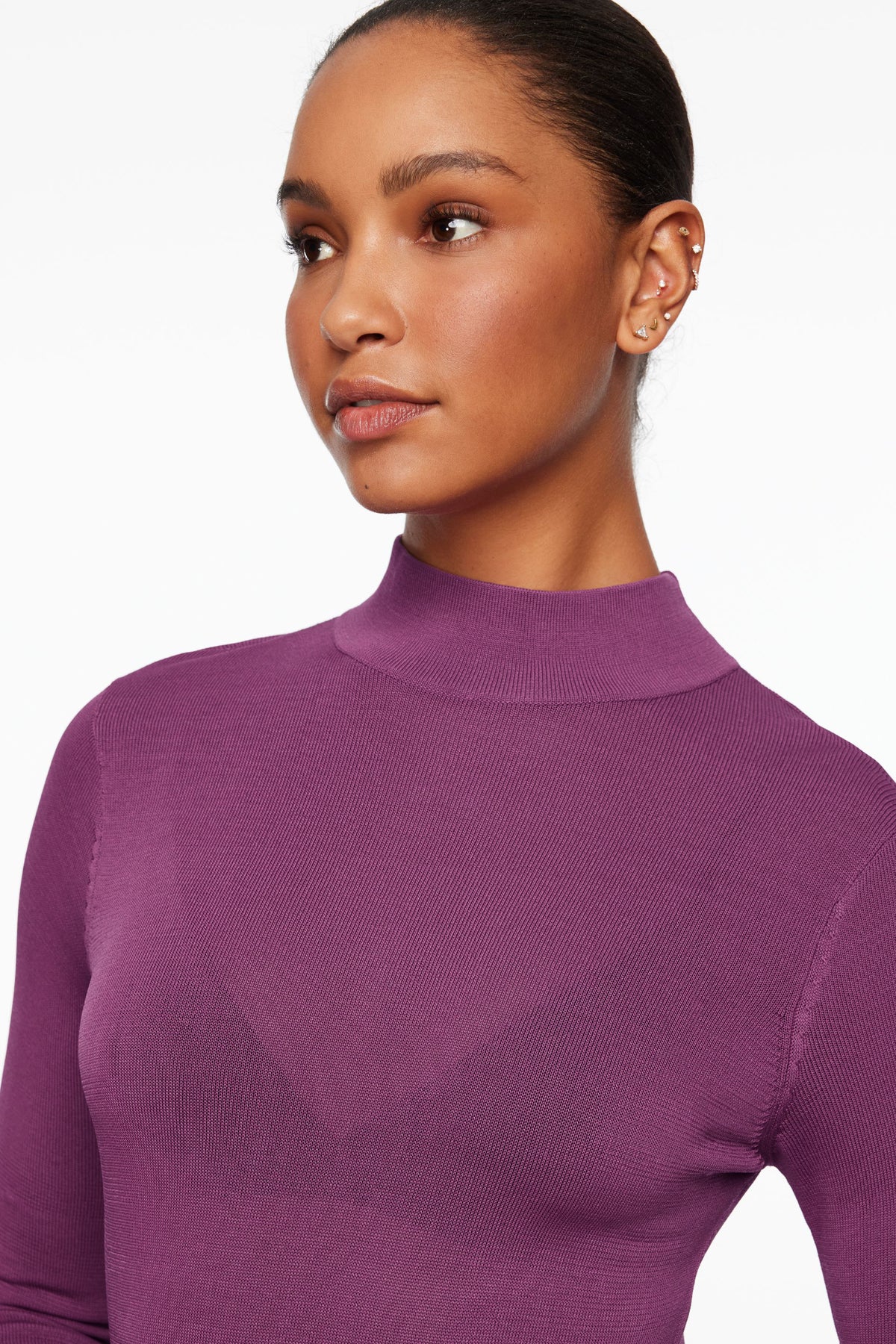 Knit High Neck Midi Dress