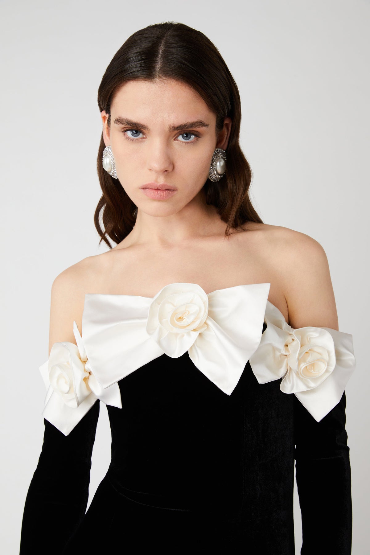 3d Bow Off-shoulder Maxi Dress