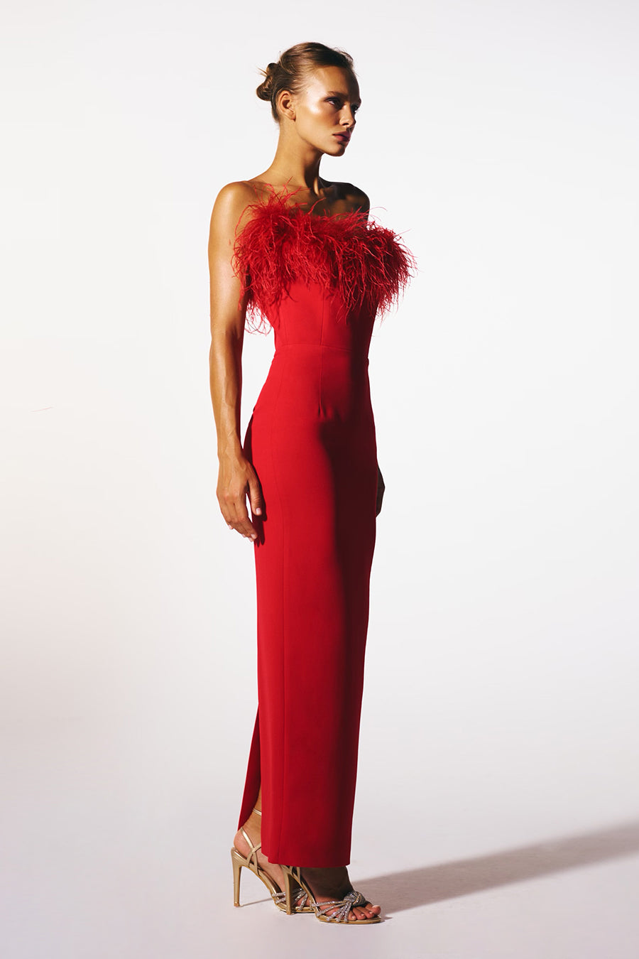 Feather Knit Sleeveless Midi Dress