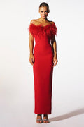 Feather Knit Sleeveless Midi Dress