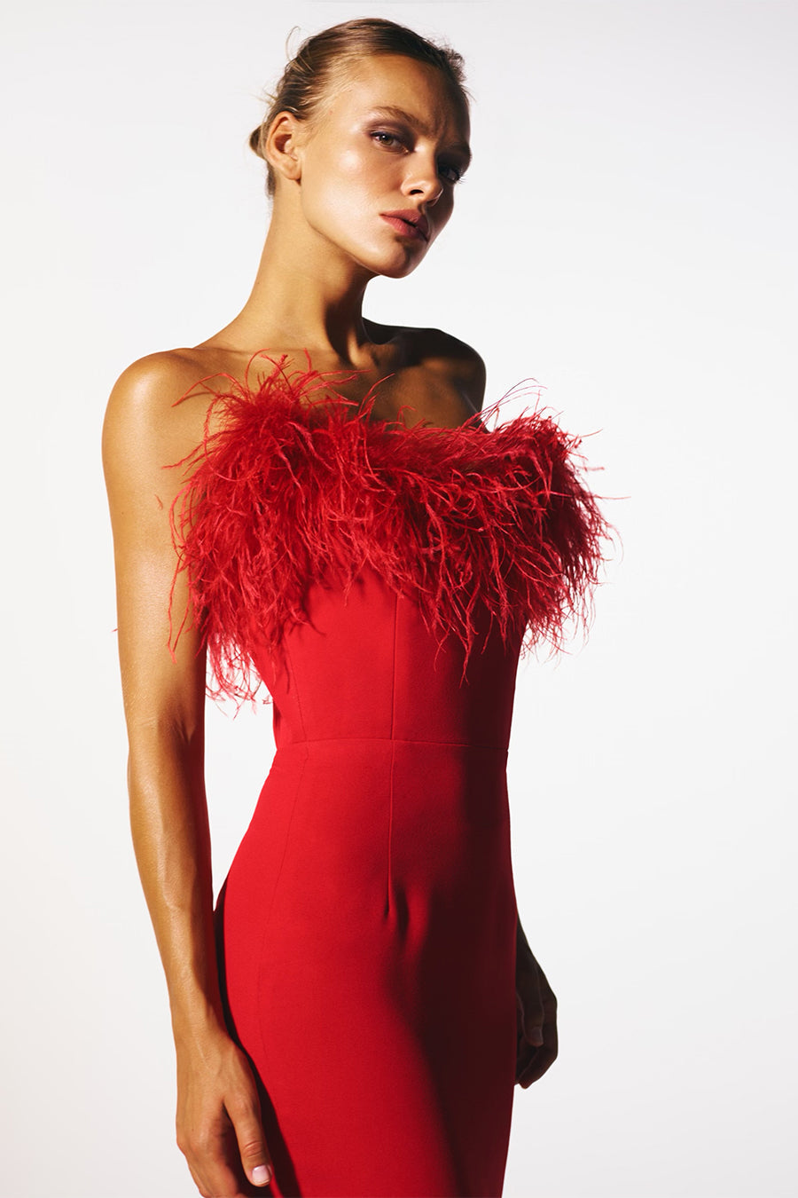 Feather Knit Sleeveless Midi Dress