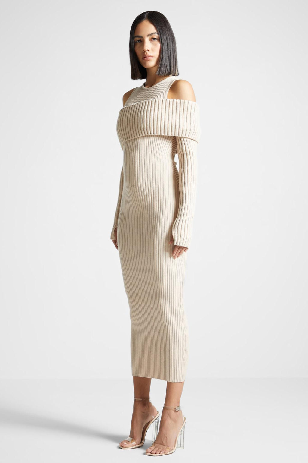 Knit Round Neck Midi Dress