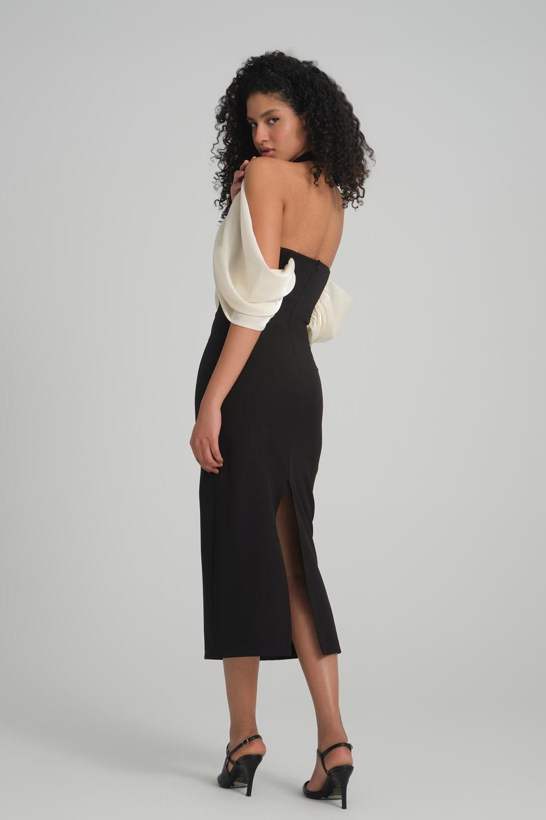 3d Off-shoulder Midi Dress