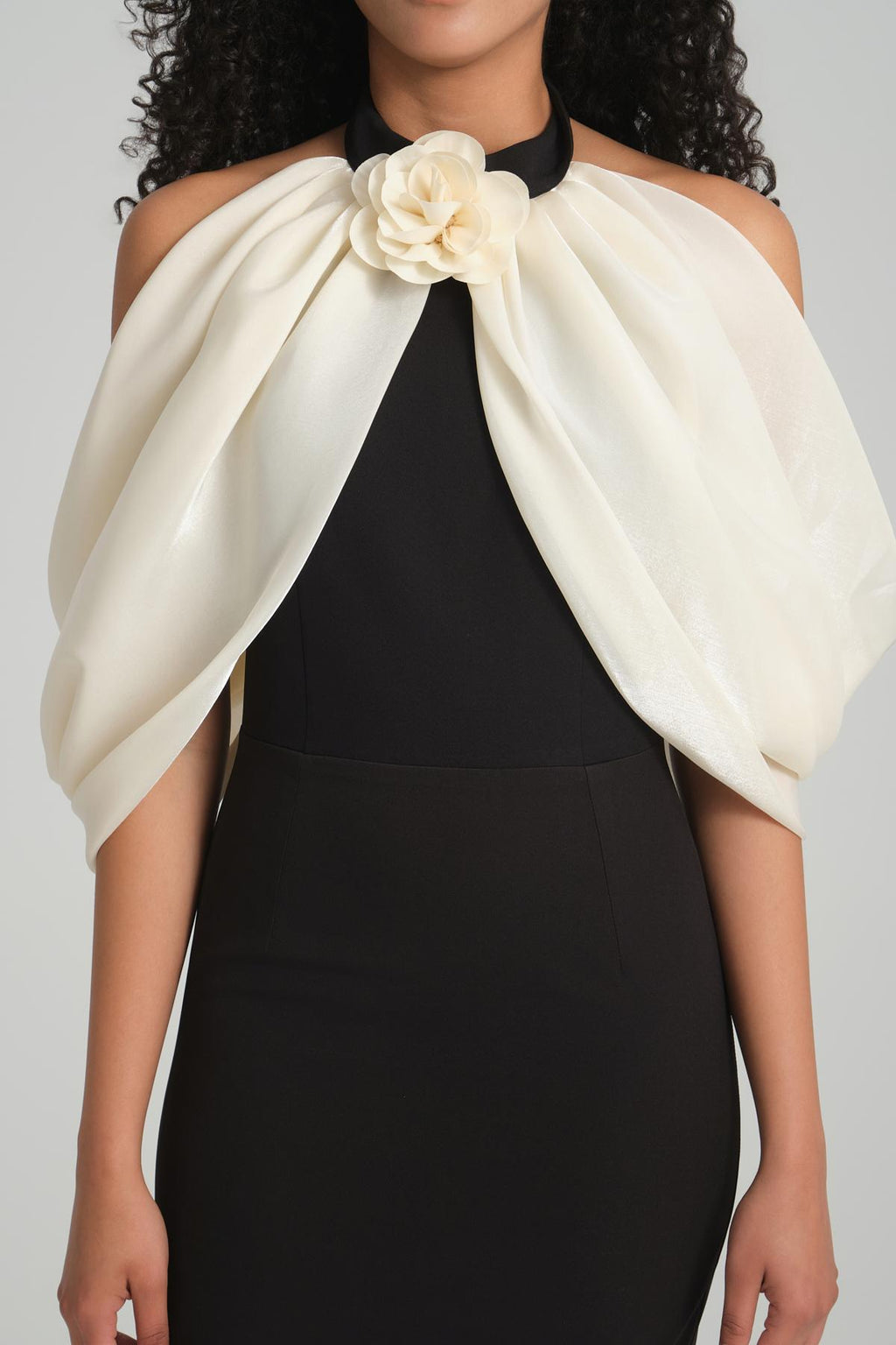 3d Off-shoulder Midi Dress