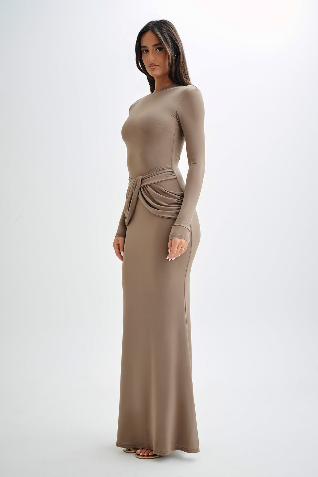 Jersey Knotted Midi Dress