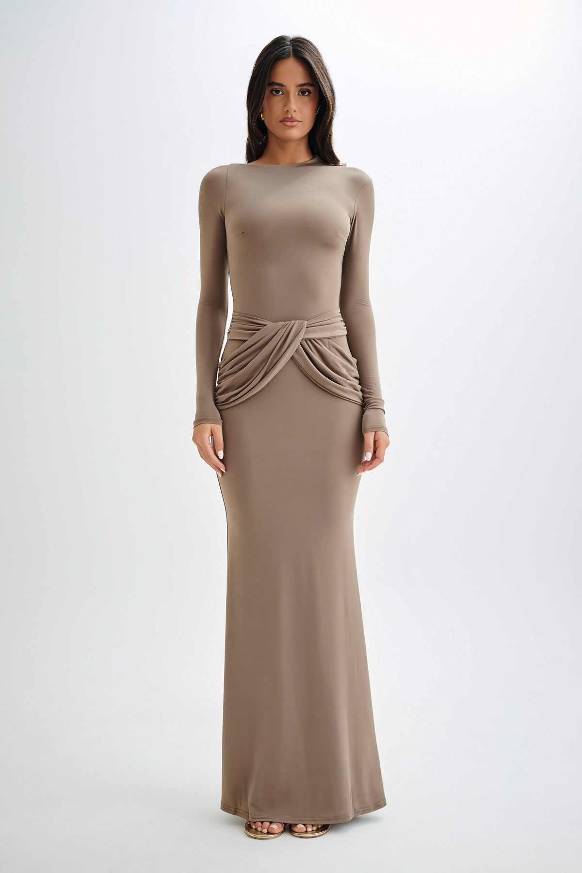 Jersey Knotted Midi Dress